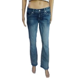 Paisley sky 6 flap pocket denim jeans